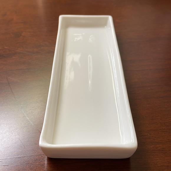 Small white porcelain tray dish trinket 7.25” x 2.5” - Picture 2 of 5